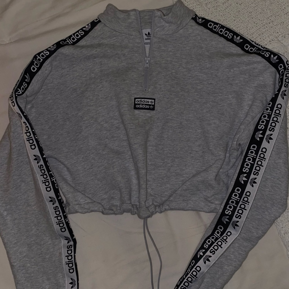 Cropped Half Zip Sweatshirt